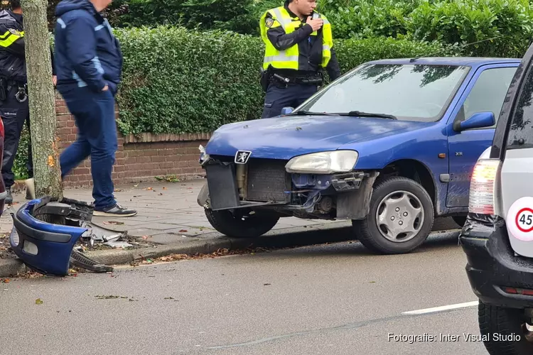 Automobilist neemt de benen na botsing met boom in Den Helder