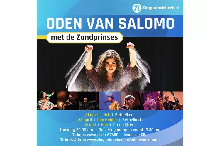 De Oden van Salomo met de zandprinses op 22 april in de Bethelkerk