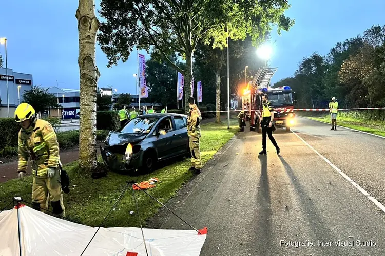 Auto tegen boom in Den Helder, één gewonde