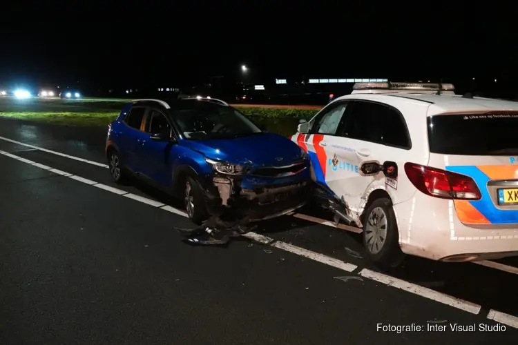 Ongeval met politieauto op N9 bij Schagerbrug