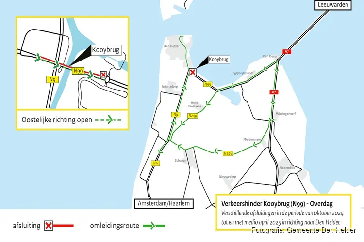 N99: Renovatie Kooybrug 14 oktober 2024 van start