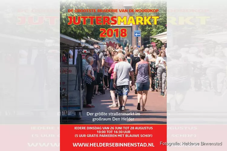 Iedere dinsdag van 26 juni t/m 28 augustus de Juttersmarkt in de Helderse Binnenstad