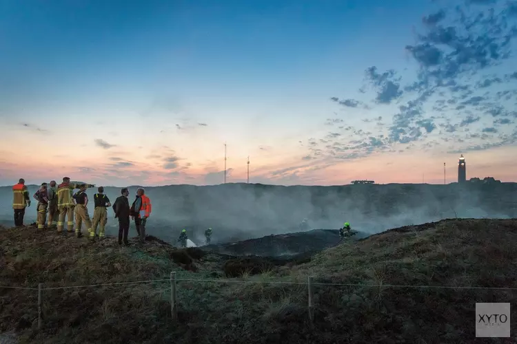 Duinbrand bij camping op Texel